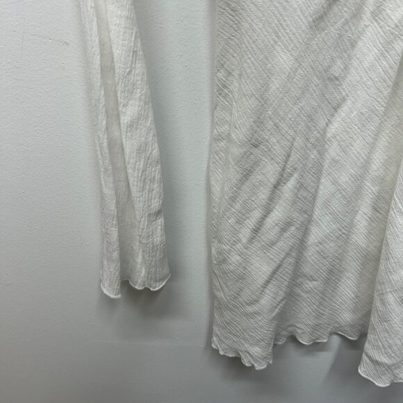 NWT No Boundaries L Long Sleeve White Crochet Trim Tunic Top With Beaded Accent - Picture 5 of 11